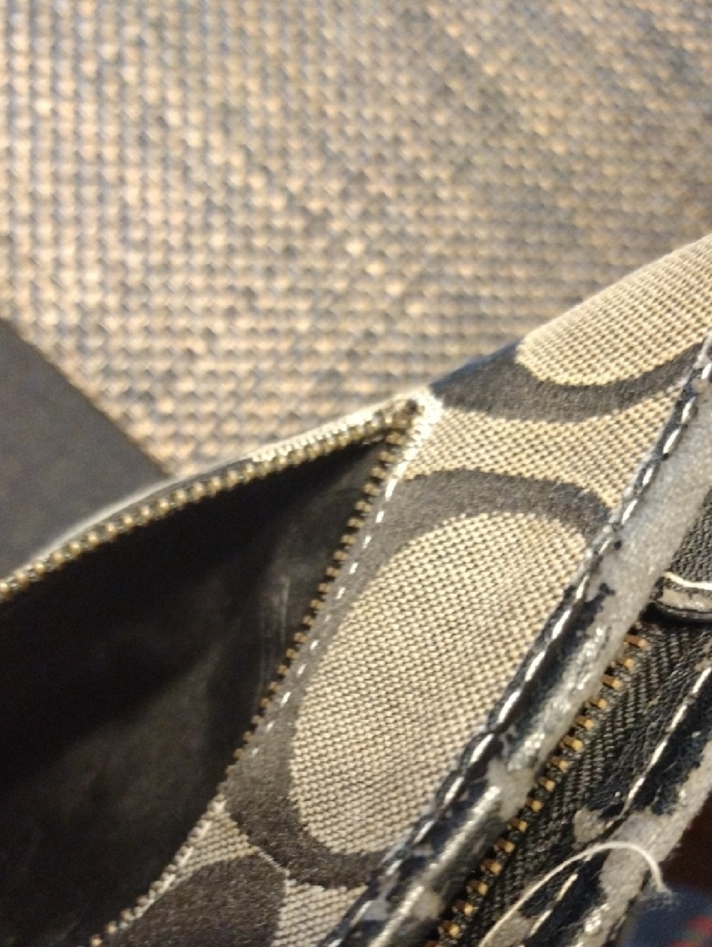Coach Tan and Black Signature Messenger Crossbody - Picture 9 of 11